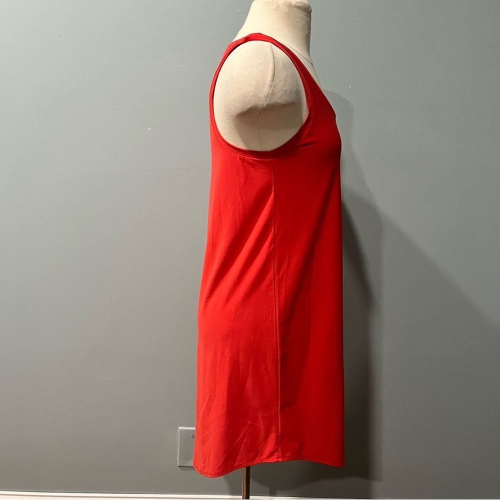 Leith Red Cayenne Racerback Curved Hem Tank Dress Size Small - Picture 4 of 7